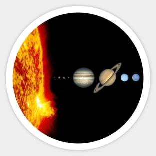 Solar System line out Sticker